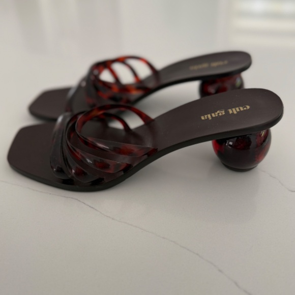 Cult Gaia Tyra Jenna Strappy Spherical Heel Tortoise Strap Sandal Spring Summer - Picture 1 of 7
